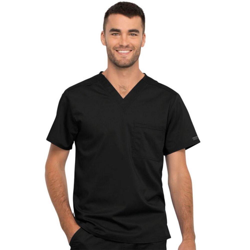 Cherokee Scrub Top Black Unisex Medium TALL Style 625